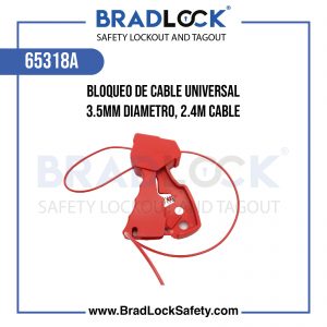 BLOQUEO DE CABLE UNIVERSAL 3.5MM DIAMETER, 2.4M CABLE COD 65318A BRADLOCK