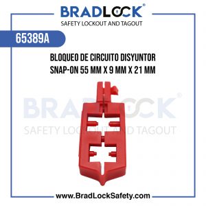 BLOQUEO DE CIRCUITO DISYUNTOR SNAP-ON 55MM × 9MM ×21MM COD:65389A BRADLOCK DISPOSITIVO DE BLOQUEO WWW.BRADLOCKSAFETY.COM TELF: 934067134 DISTRIBUIDOR OFICIAL CORPORACION PROVINSUR SAC