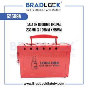 CAJA DE BLOQUEO GRUPAL 233MMX195MMX95MM COD:65699A BRADLOCK DISPOSITIVO DE BLOQUEO WWW.BRADLOCKSAFETY.COM TELF: 934067134 DISTRIBUIDOR OFICIAL CORPORACION PROVINSUR SAC