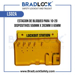 ESTACION DE BLOQUEO PARA 10-20 DISPOSITIVOS 558MMX393MMX65MM COD LS02A BRADLOCK DISPOSITIVO DE BLOQUEO WWW.BRADLOCKSAFETY.COM TELF: 934067134 DISTRIBUIDOR OFICIAL CORPORACION PROVINSUR SAC