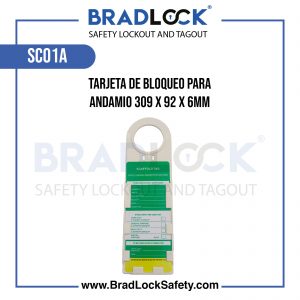 TARJETA DE BLOQUEO PARA ANDAMIO 309X92X6MM COD SC01A BRADLOCK DISPOSITIVO DE BLOQUEO WWW.BRADLOCKSAFETY.COM TELF: 934067134 DISTRIBUIDOR OFICIAL CORPORACION PROVINSUR SAC
